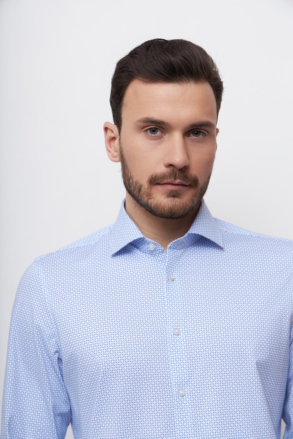 Рубашка Venti приталенная голубая