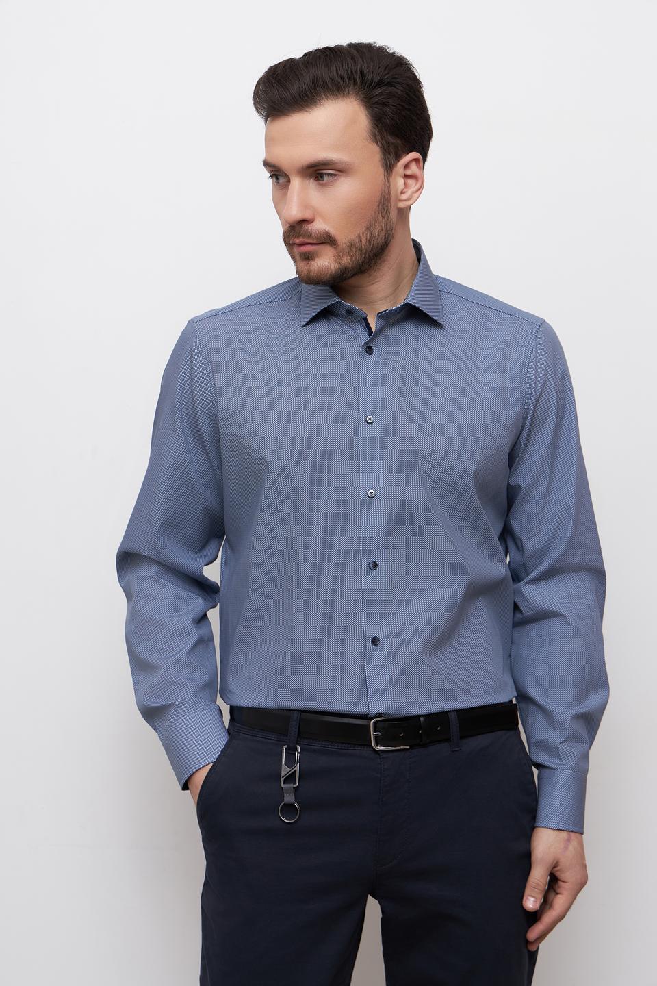 Рубашка Venti с мелким рисунком голубая