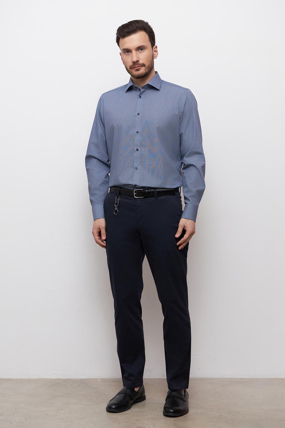 Рубашка Venti с мелким рисунком голубая