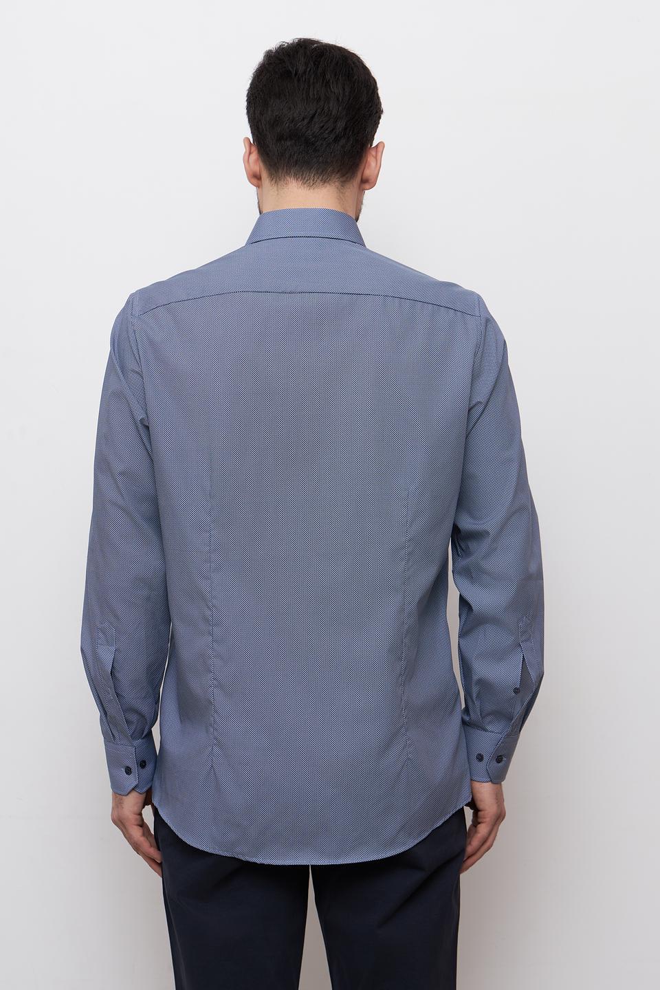 Рубашка Venti с мелким рисунком голубая