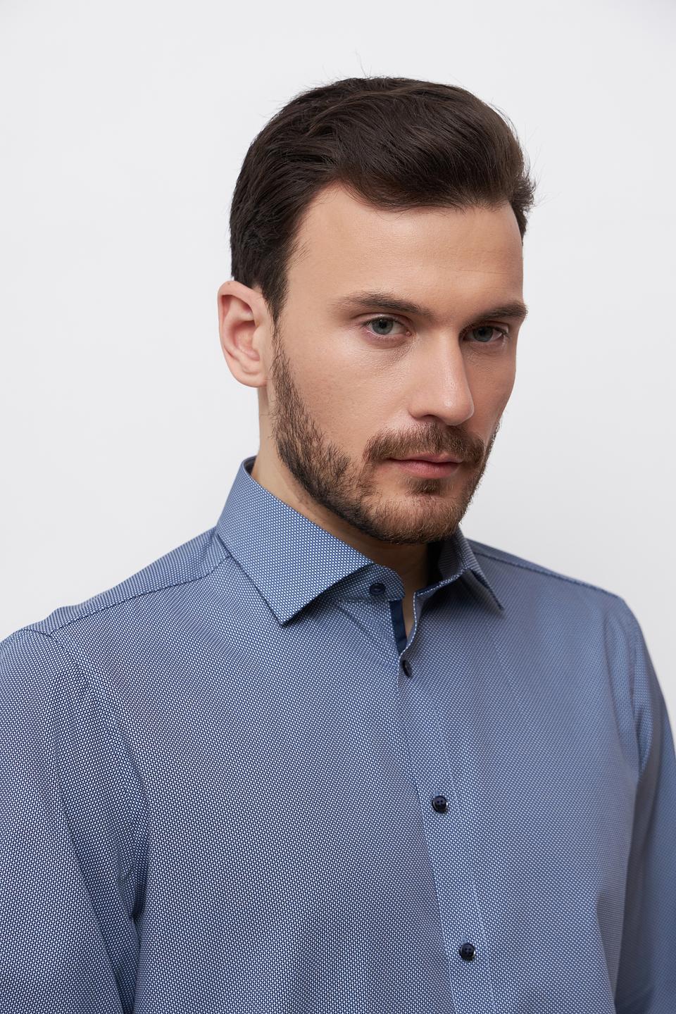 Рубашка Venti с мелким рисунком голубая