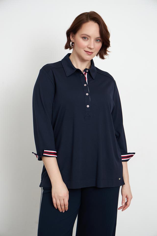 Блуза Via Appia темно-синяя с полосой