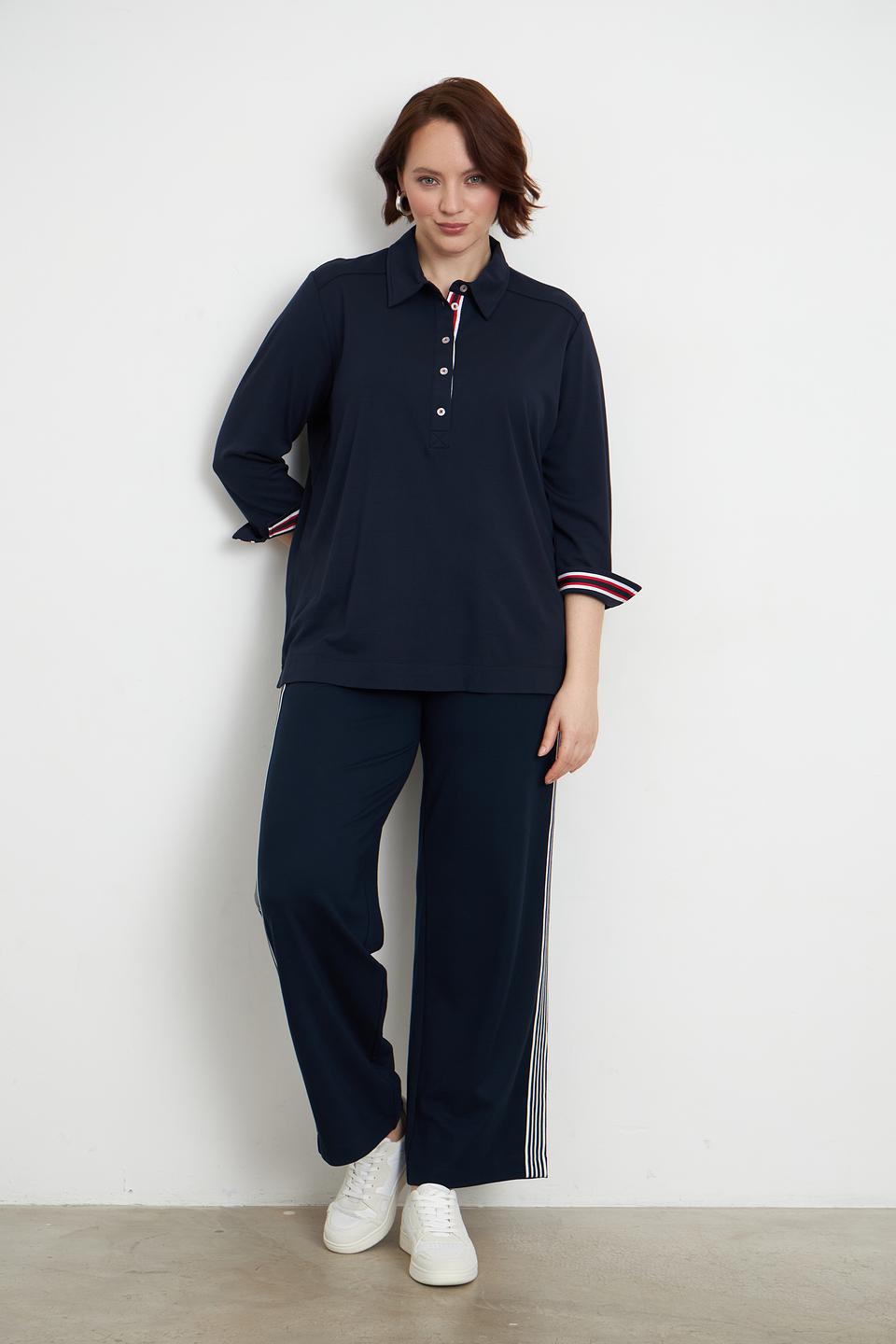 Блуза Via Appia темно-синяя с полосой