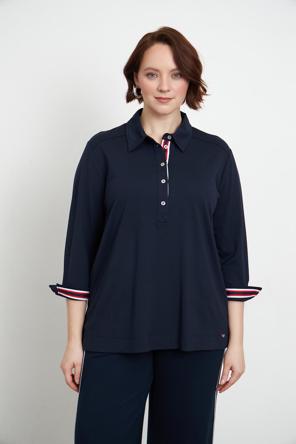 Блуза Via Appia темно-синяя с полосой