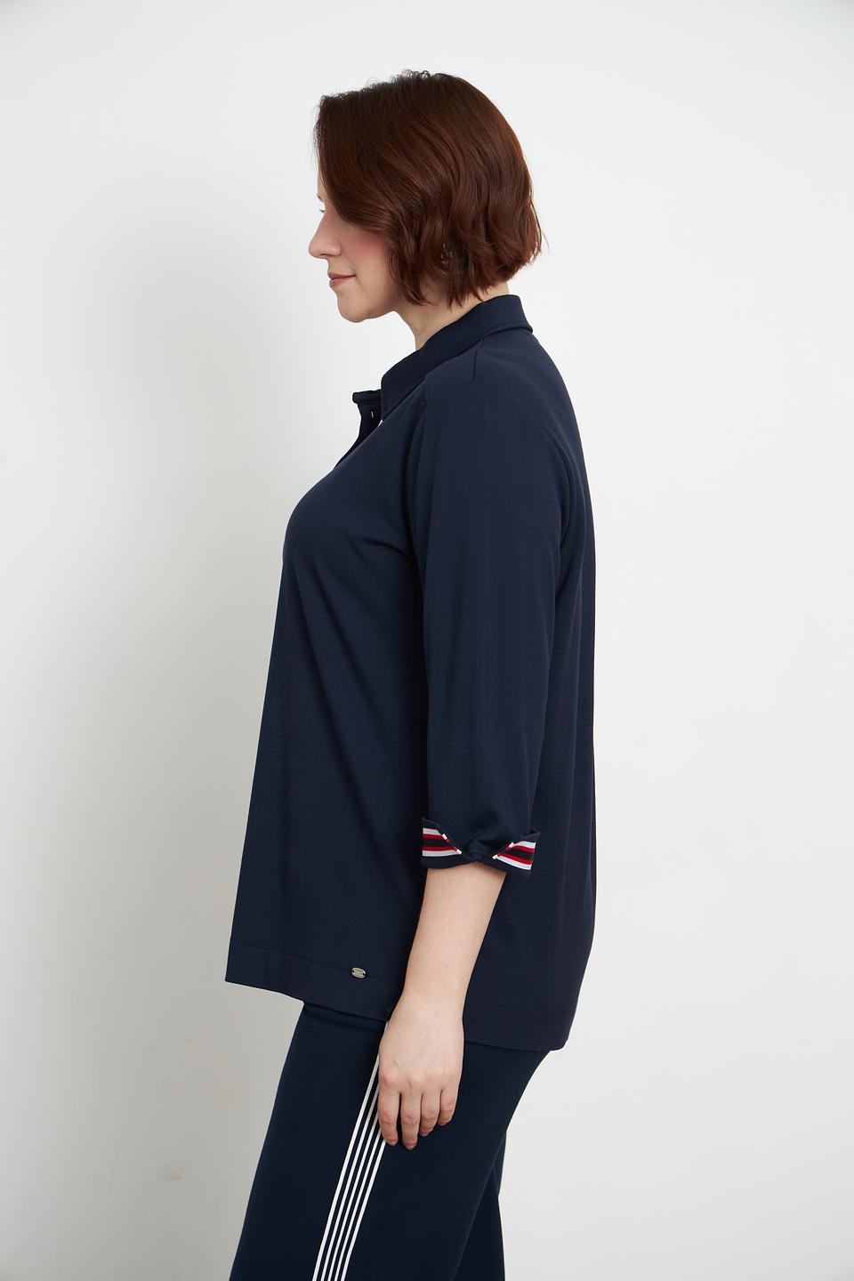 Блуза Via Appia темно-синяя с полосой