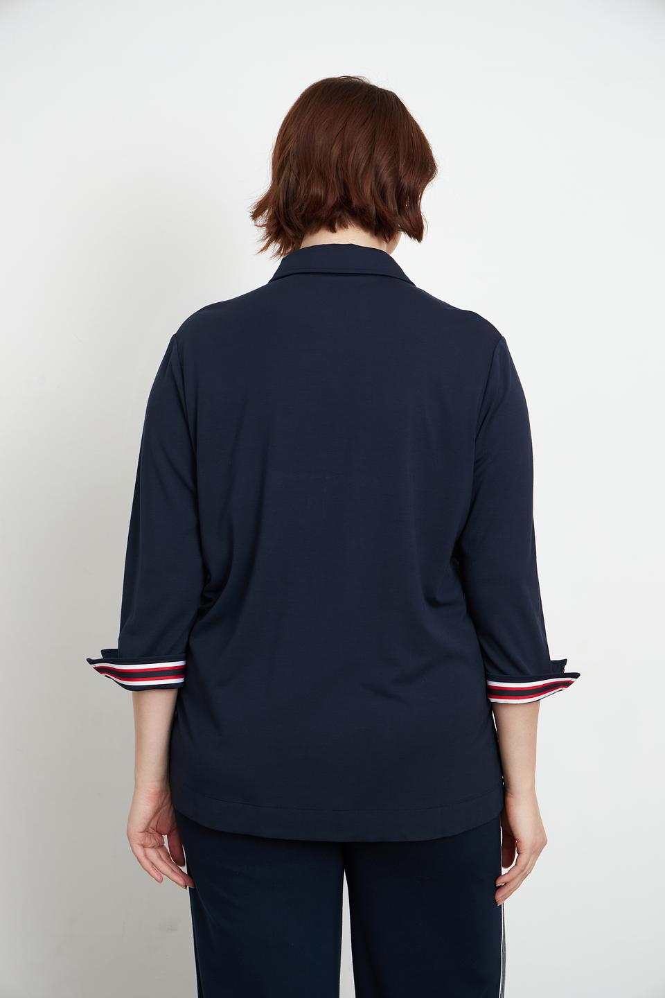 Блуза Via Appia темно-синяя с полосой