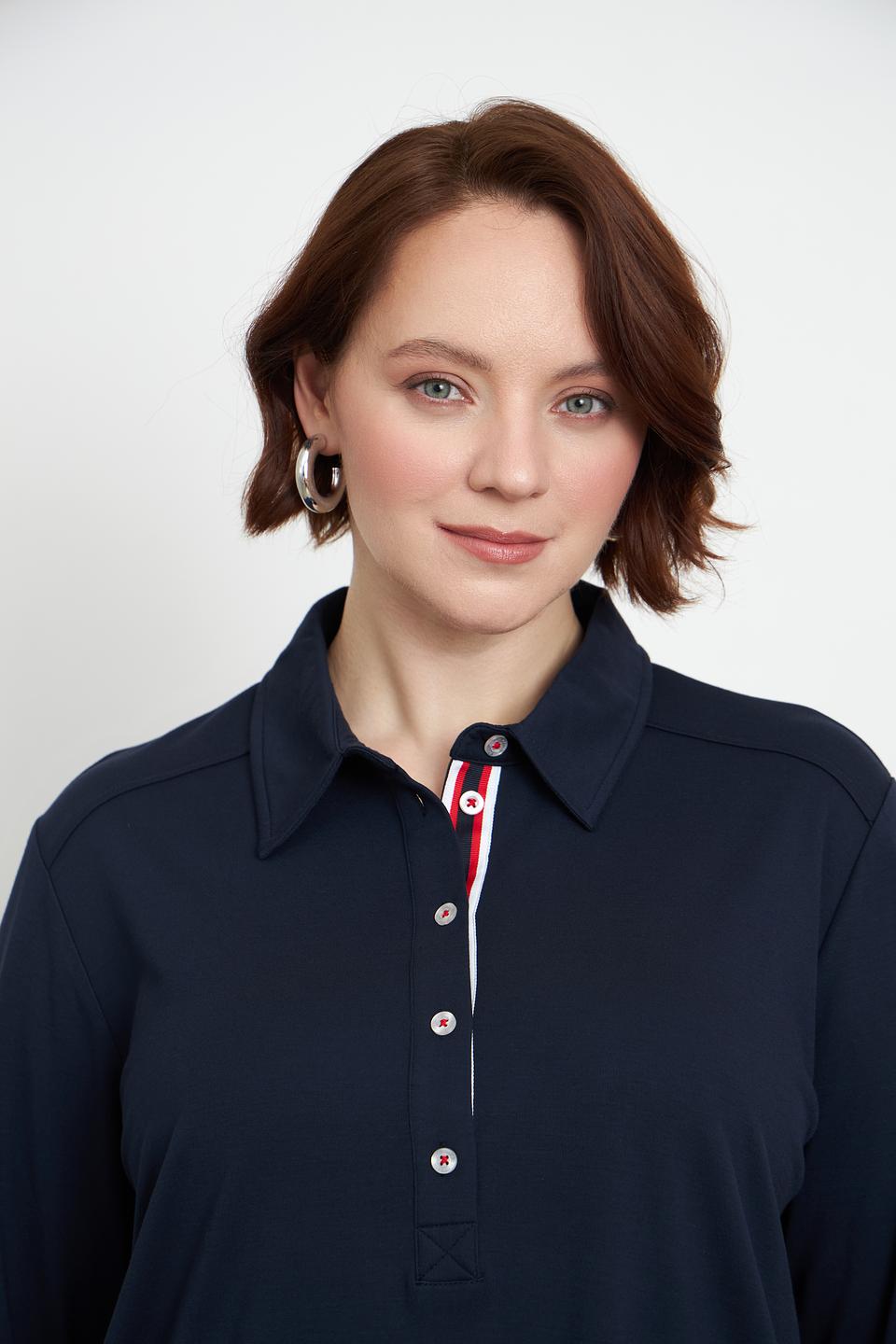 Блуза Via Appia темно-синяя с полосой