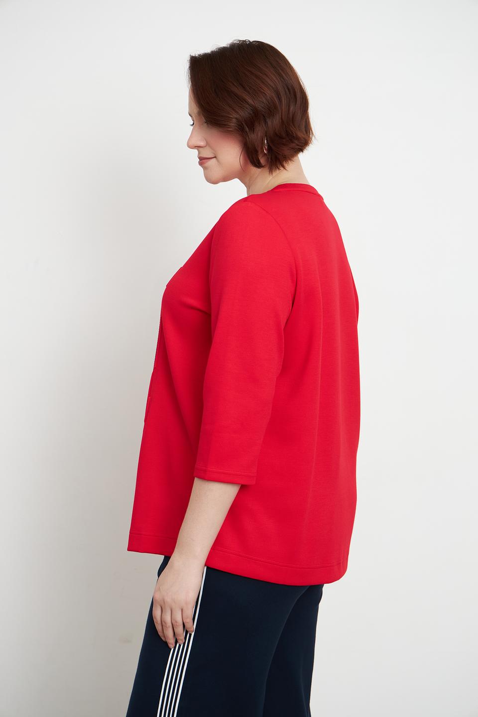 Пуловер Via Appia с принтом красный