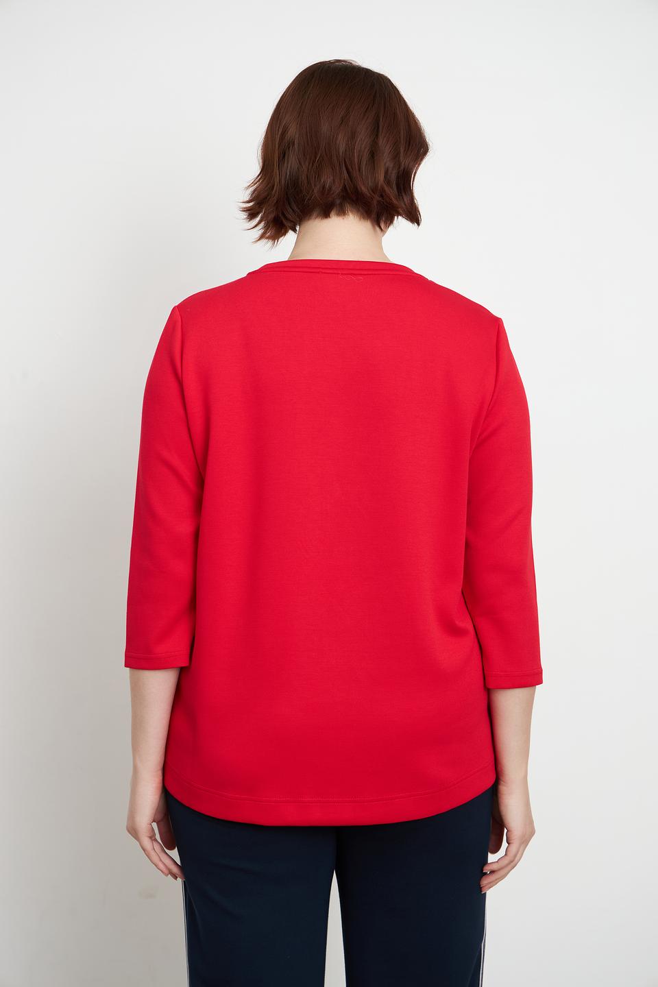 Пуловер Via Appia с принтом красный