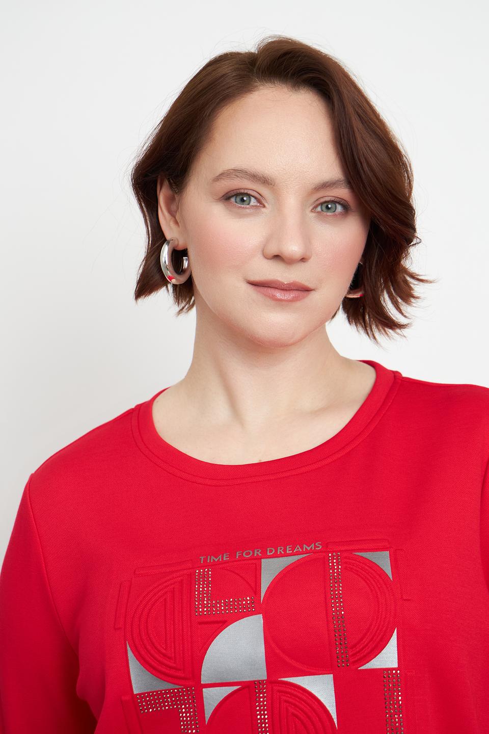 Пуловер Via Appia с принтом красный