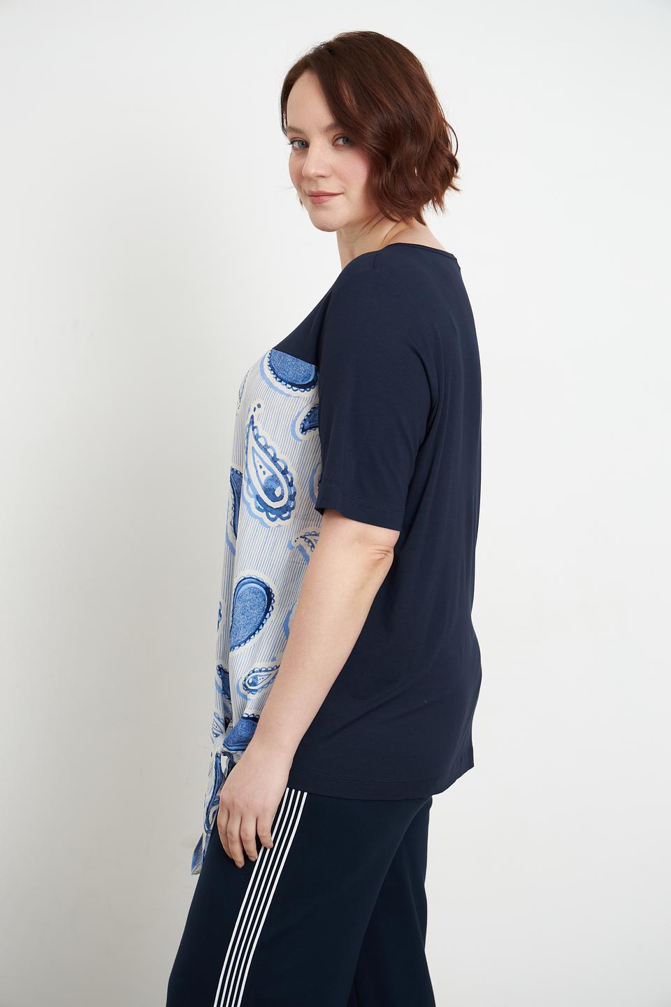 Футболка Frapp с завязкой синяя