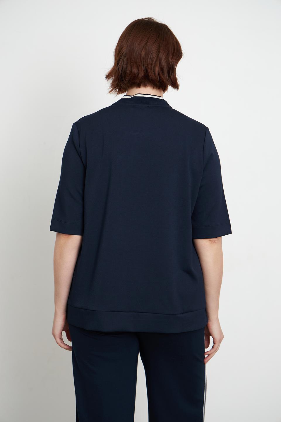 Пуловер Frapp с молнией темно-синий