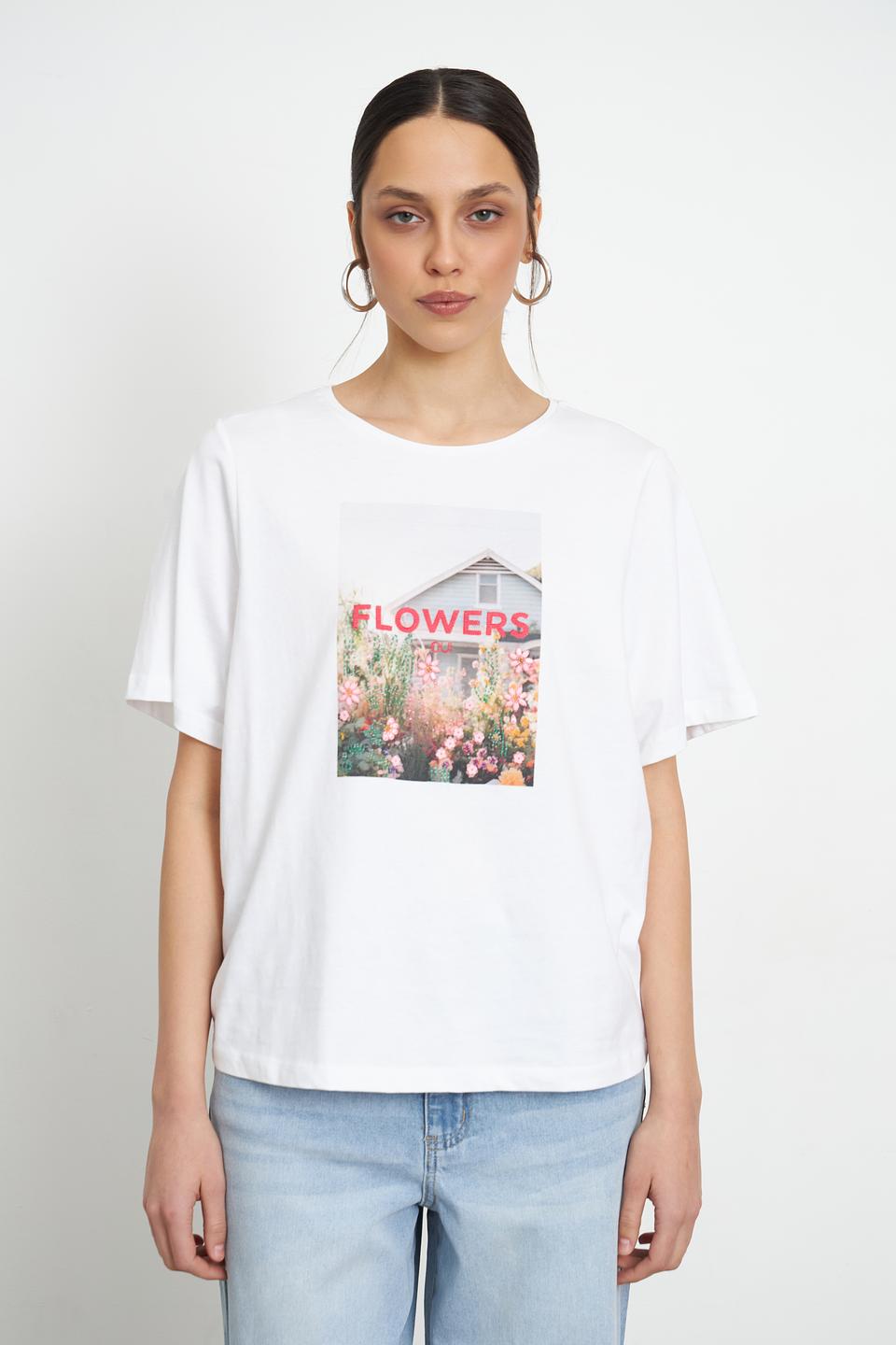 Футболка Oui с цветочным принтом