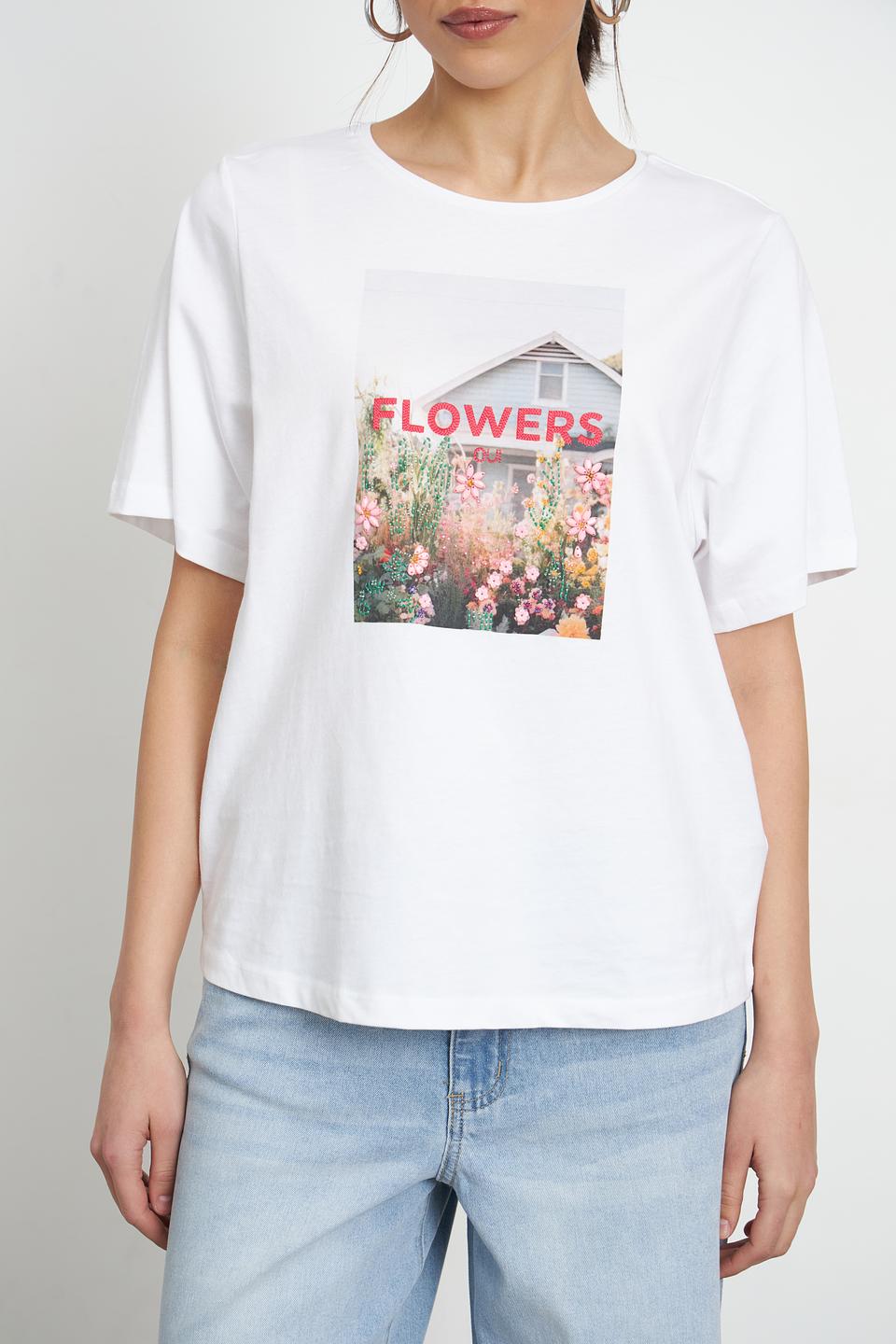 Футболка Oui с цветочным принтом