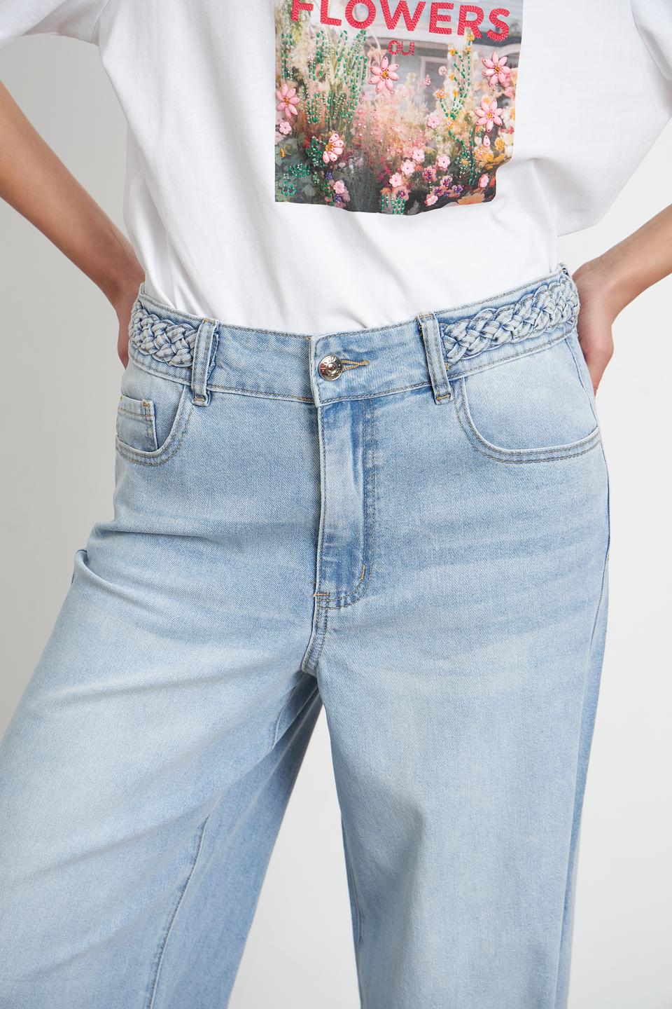 Джинсы Oui клеш голубой