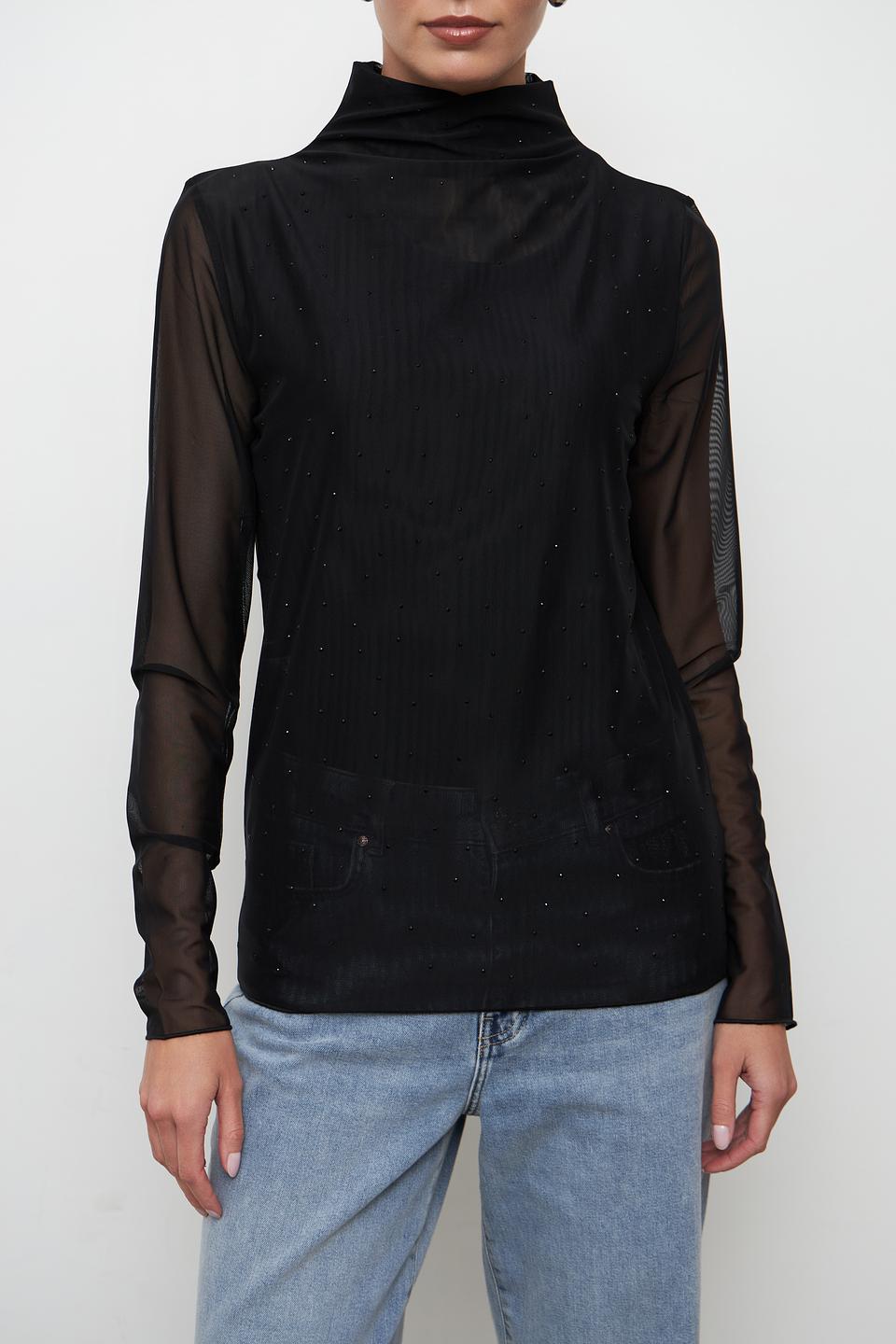 Пуловер Monari с кристаллами черный