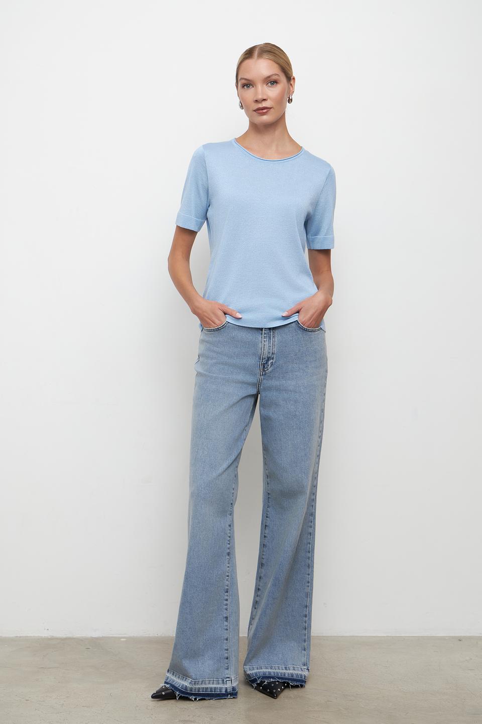 Пуловер Bianca с мерцанием голубой