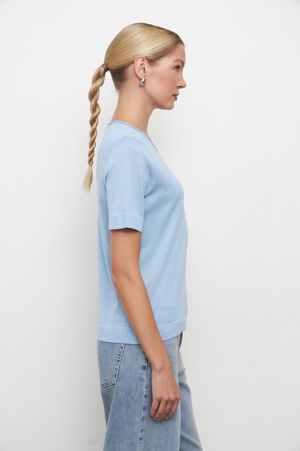 Пуловер Bianca с мерцанием голубой