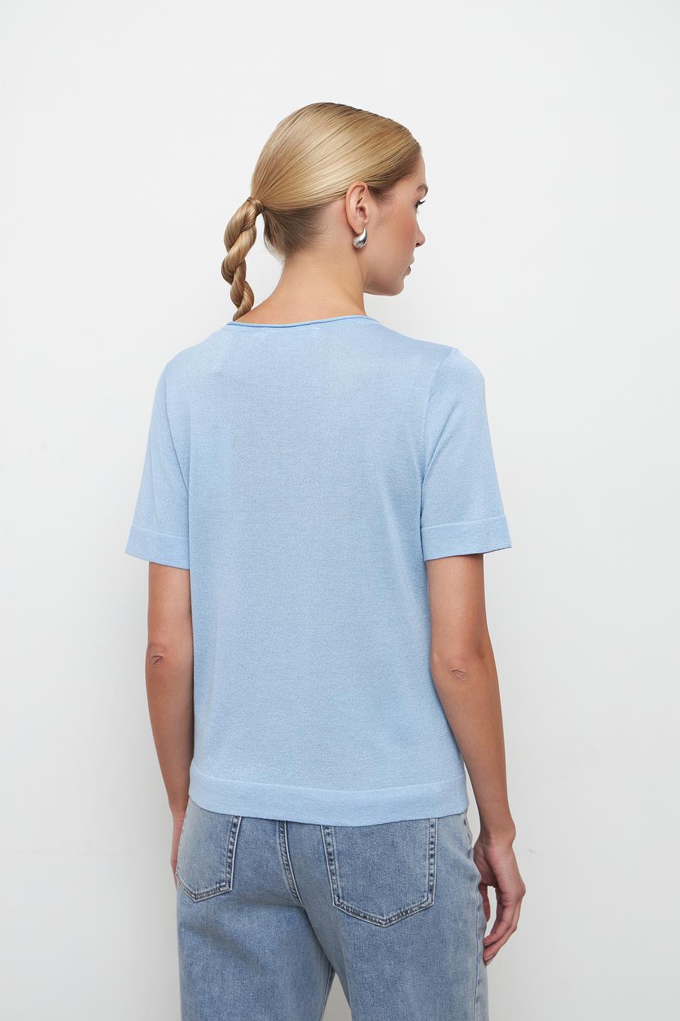 Пуловер Bianca с мерцанием голубой