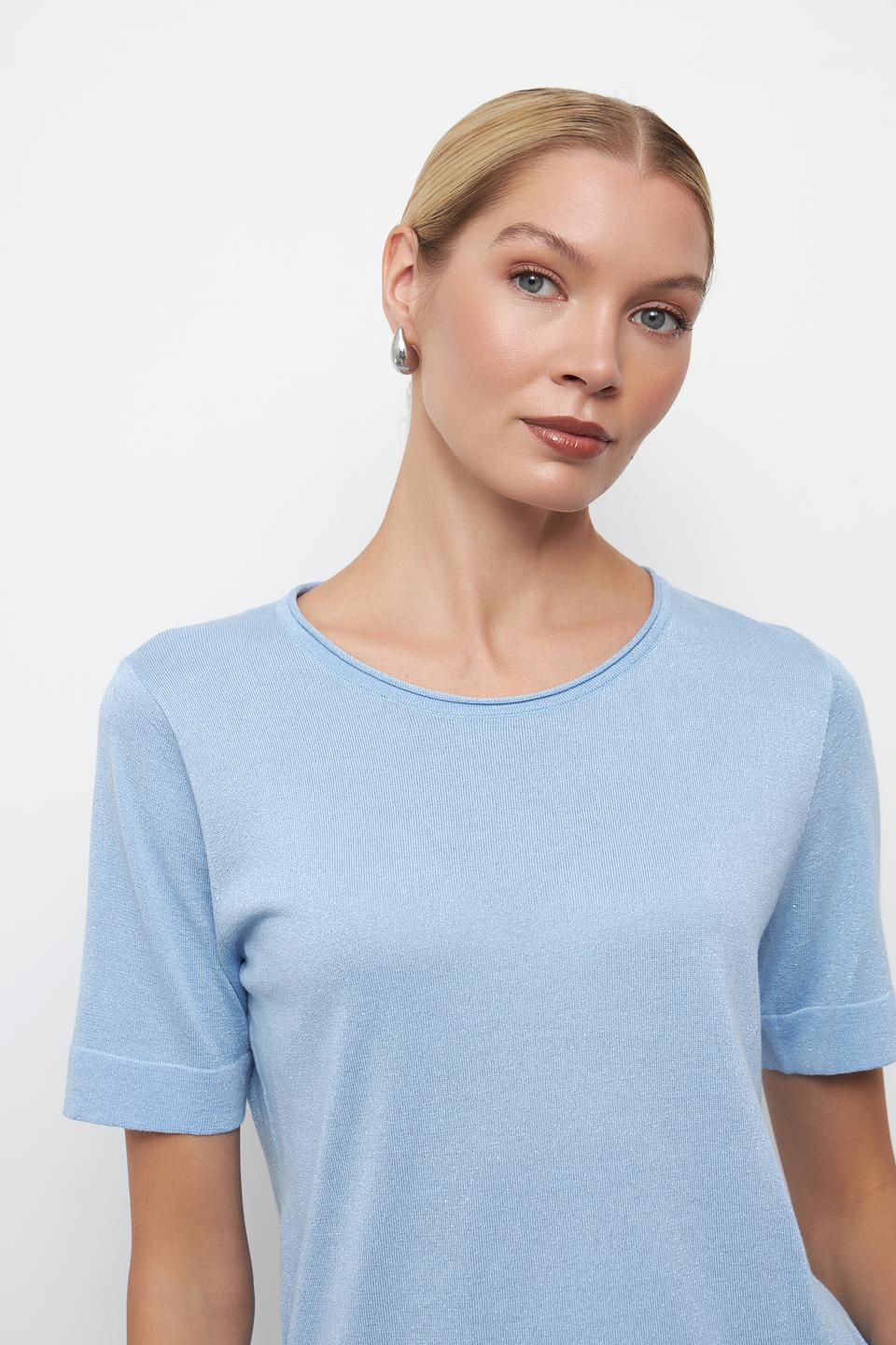 Пуловер Bianca с мерцанием голубой