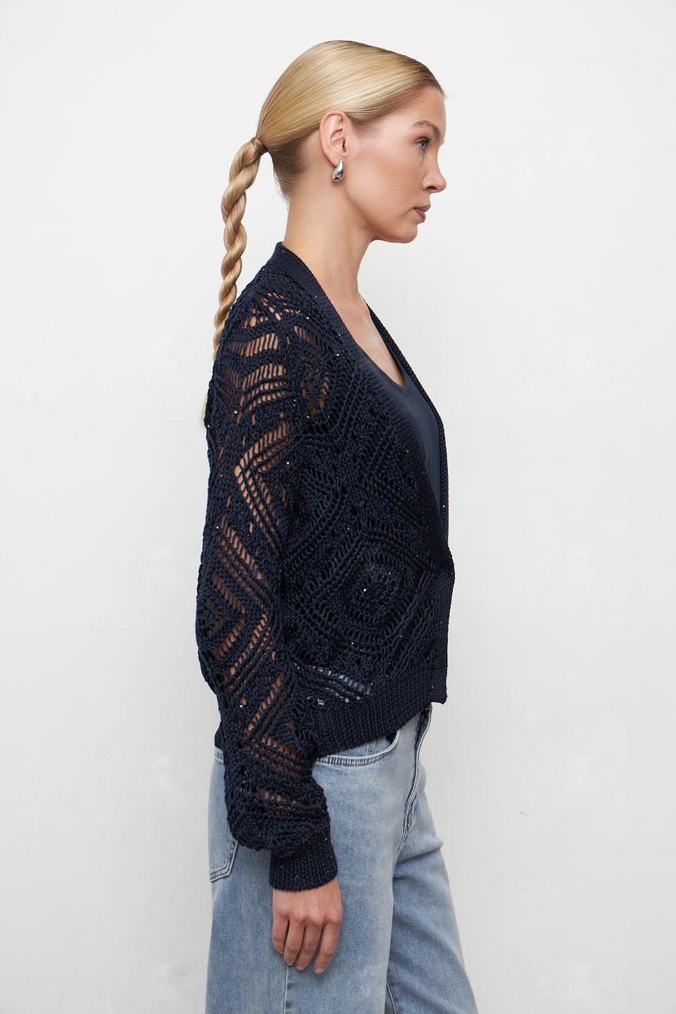 Жакет Monari вязаный тёмно-синий