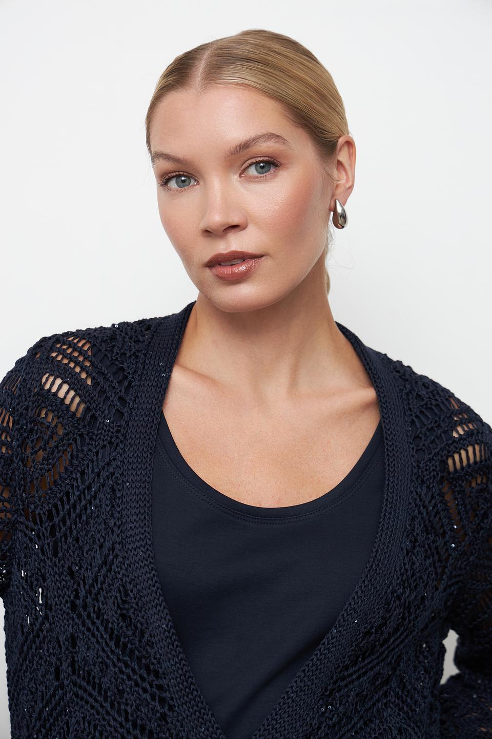 Жакет Monari вязаный тёмно-синий