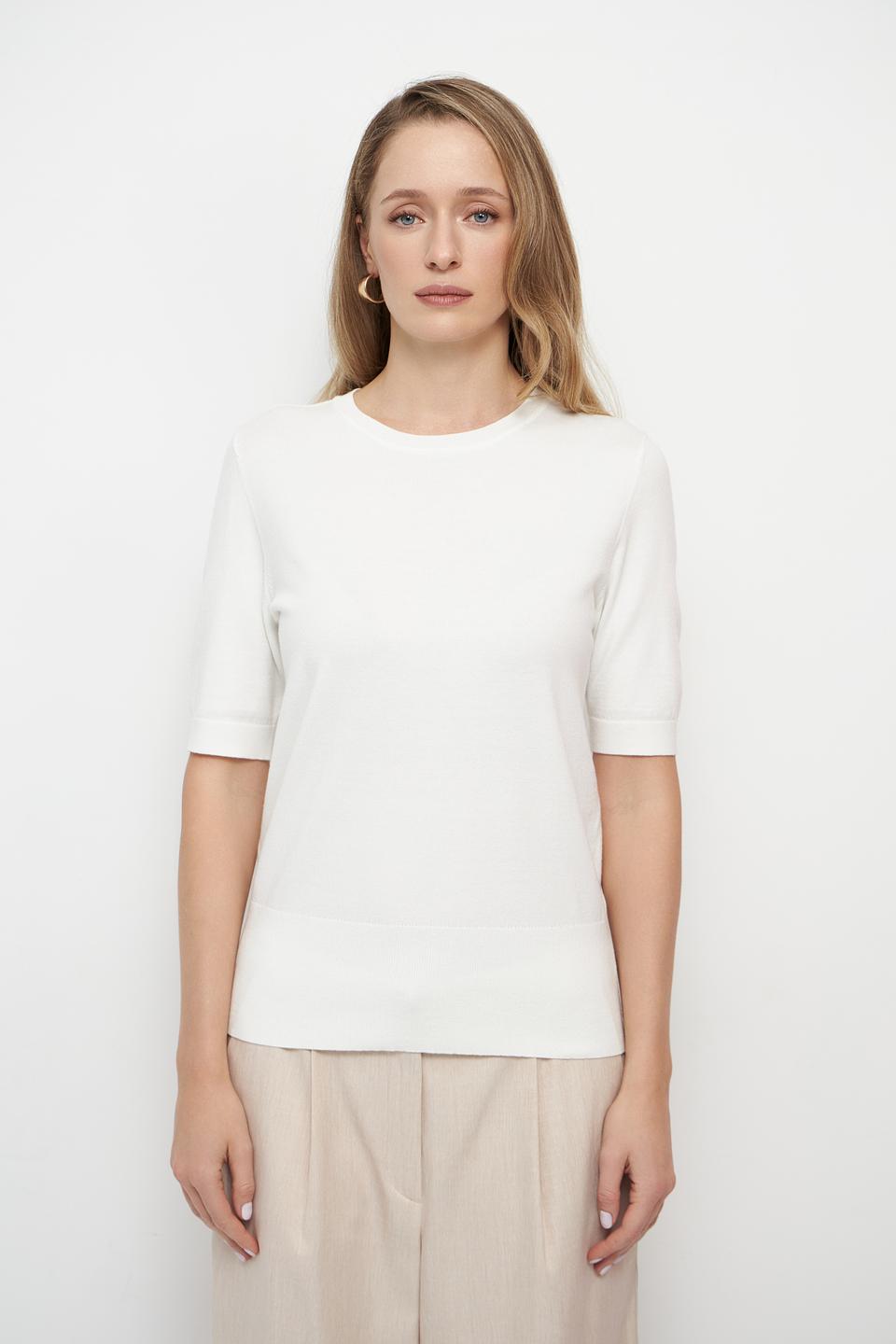 Пуловер Betty Barclay белый с коротким рукавом