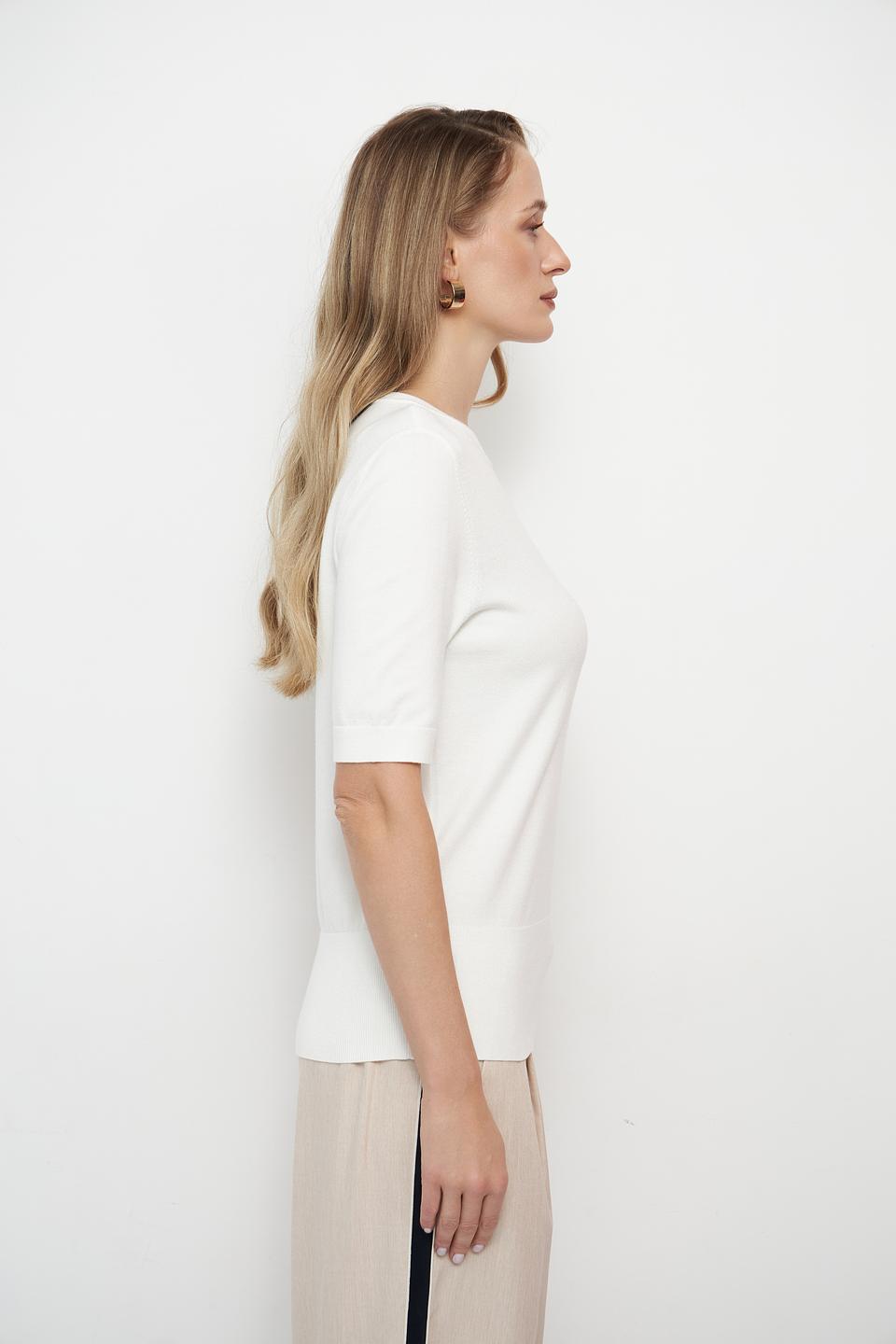 Пуловер Betty Barclay белый с коротким рукавом