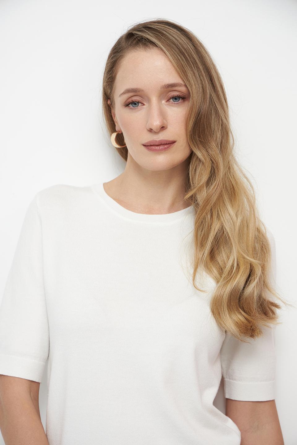 Пуловер Betty Barclay белый с коротким рукавом