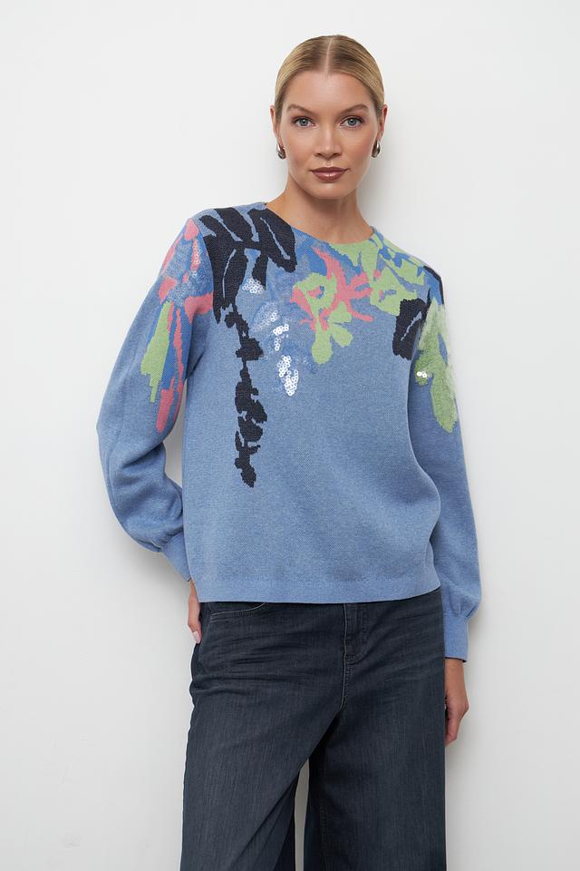 Пуловер Bianca с цветочным принтом