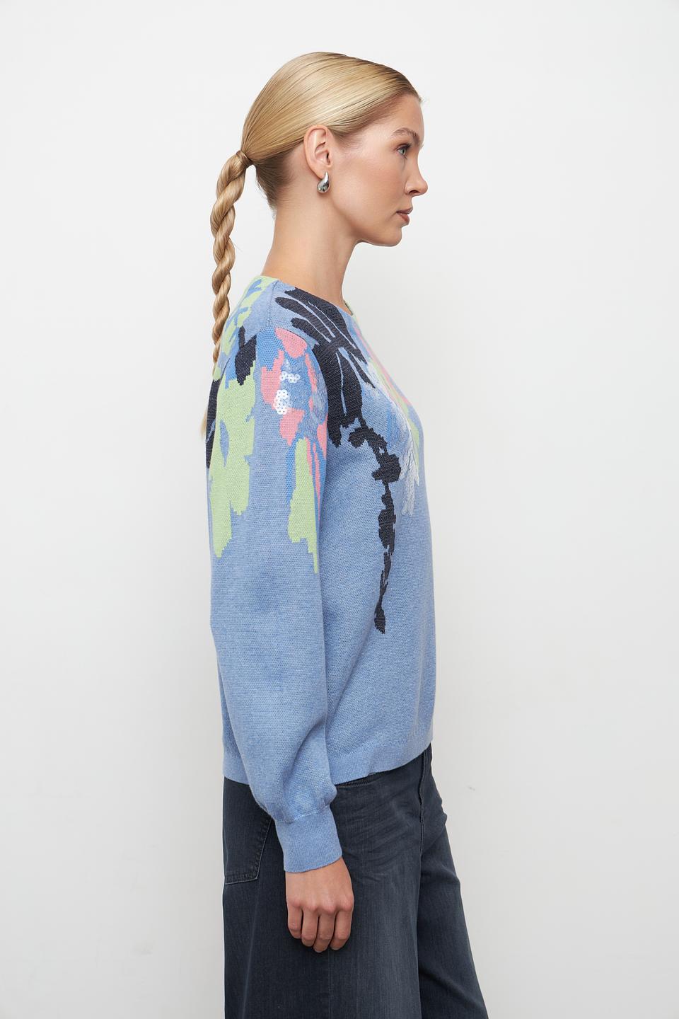 Пуловер Bianca с цветочным принтом