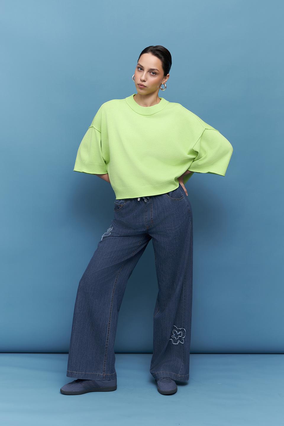 Джинсы Lecomte с вышивкой