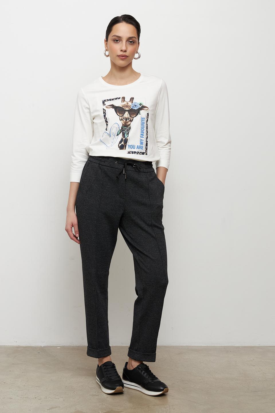 Брюки Betty and Co серые с манжетами