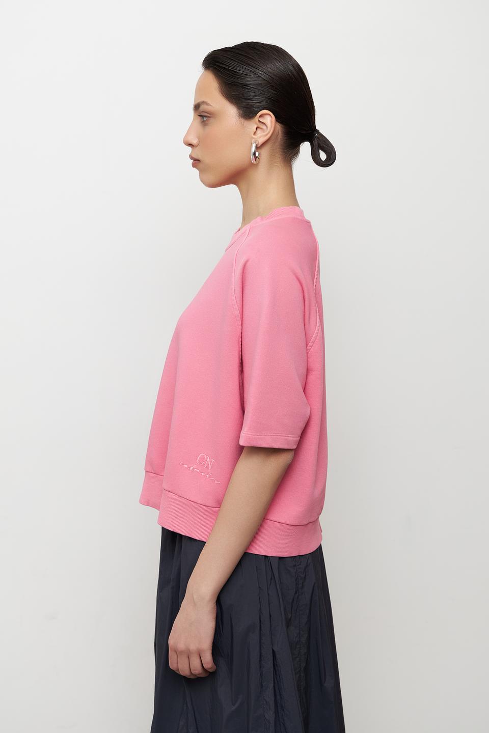 Пуловер Catnoir розовый с коротким рукавом