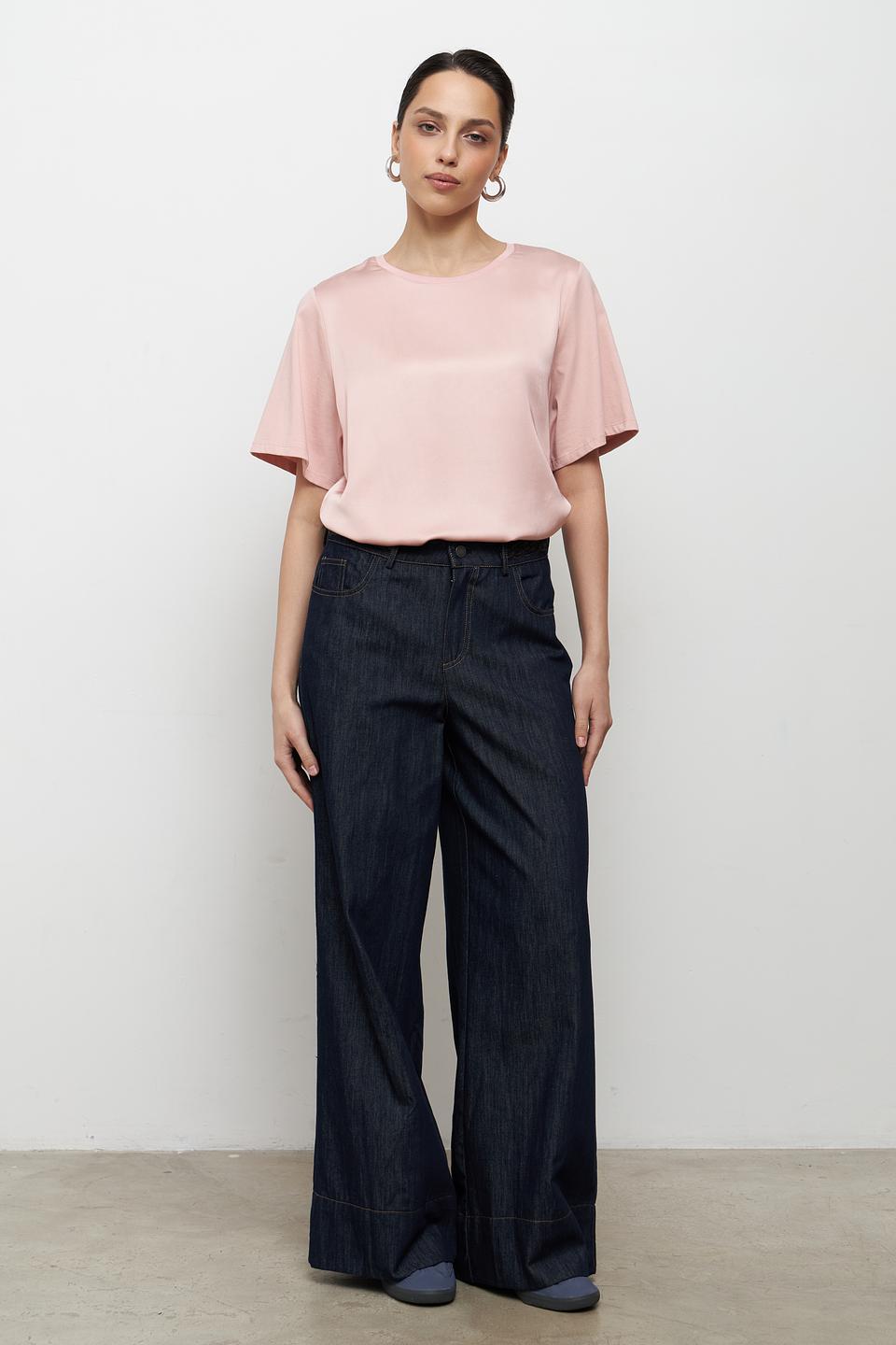 Блуза Oui из вискозы, пудрово-розовый