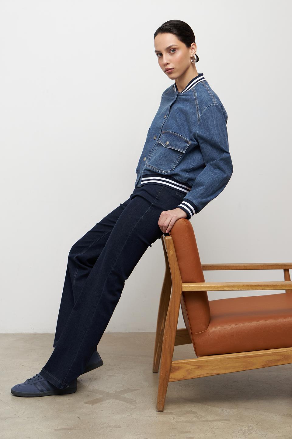 Жакет Lecomte джинсовый с вышивкой