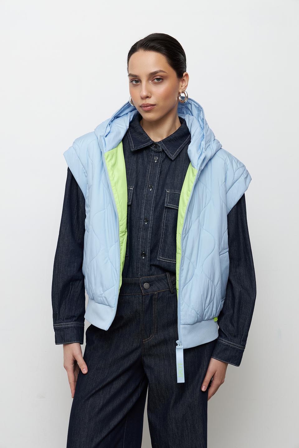 Куртка-жилет Lecomte стеганая голубая