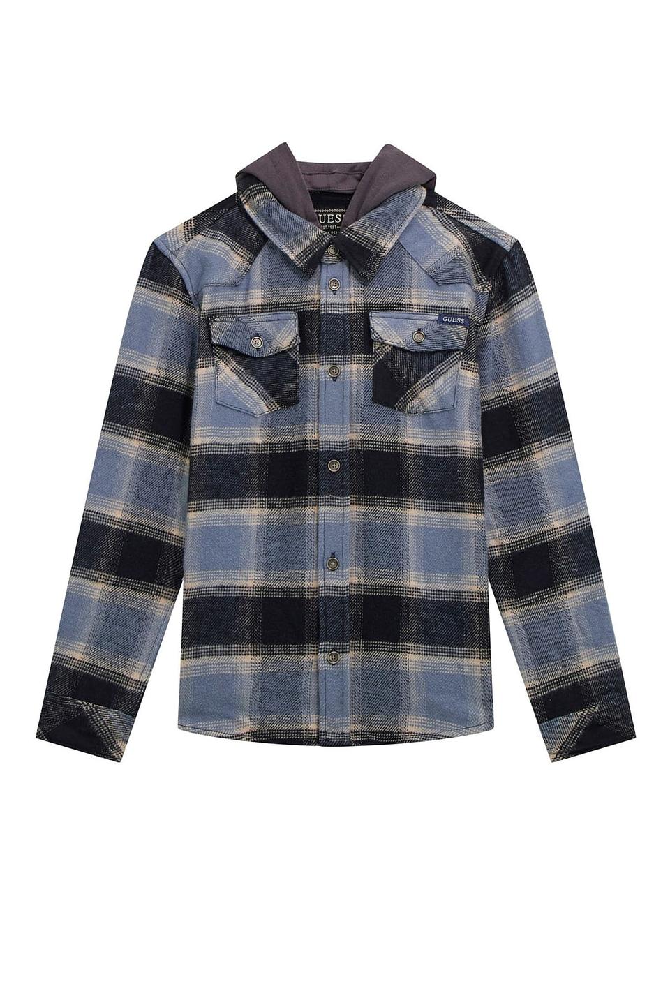 Рубашка в клетку Guess с капюшоном