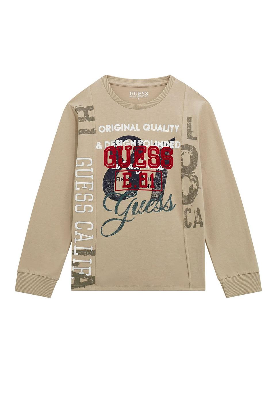 Футболка Guess логотип бежевая