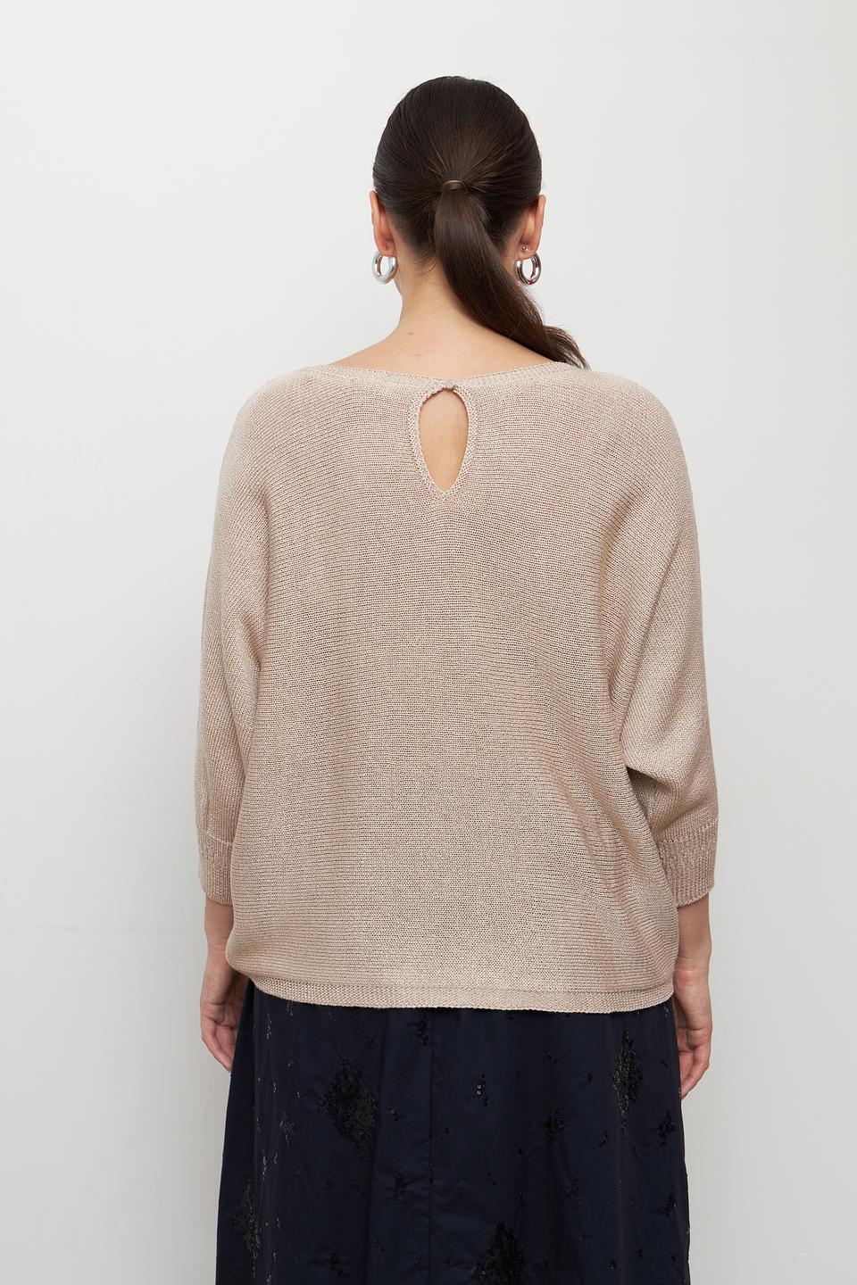 Пуловер MORE and MORE бежевый с рукавом-фонарик