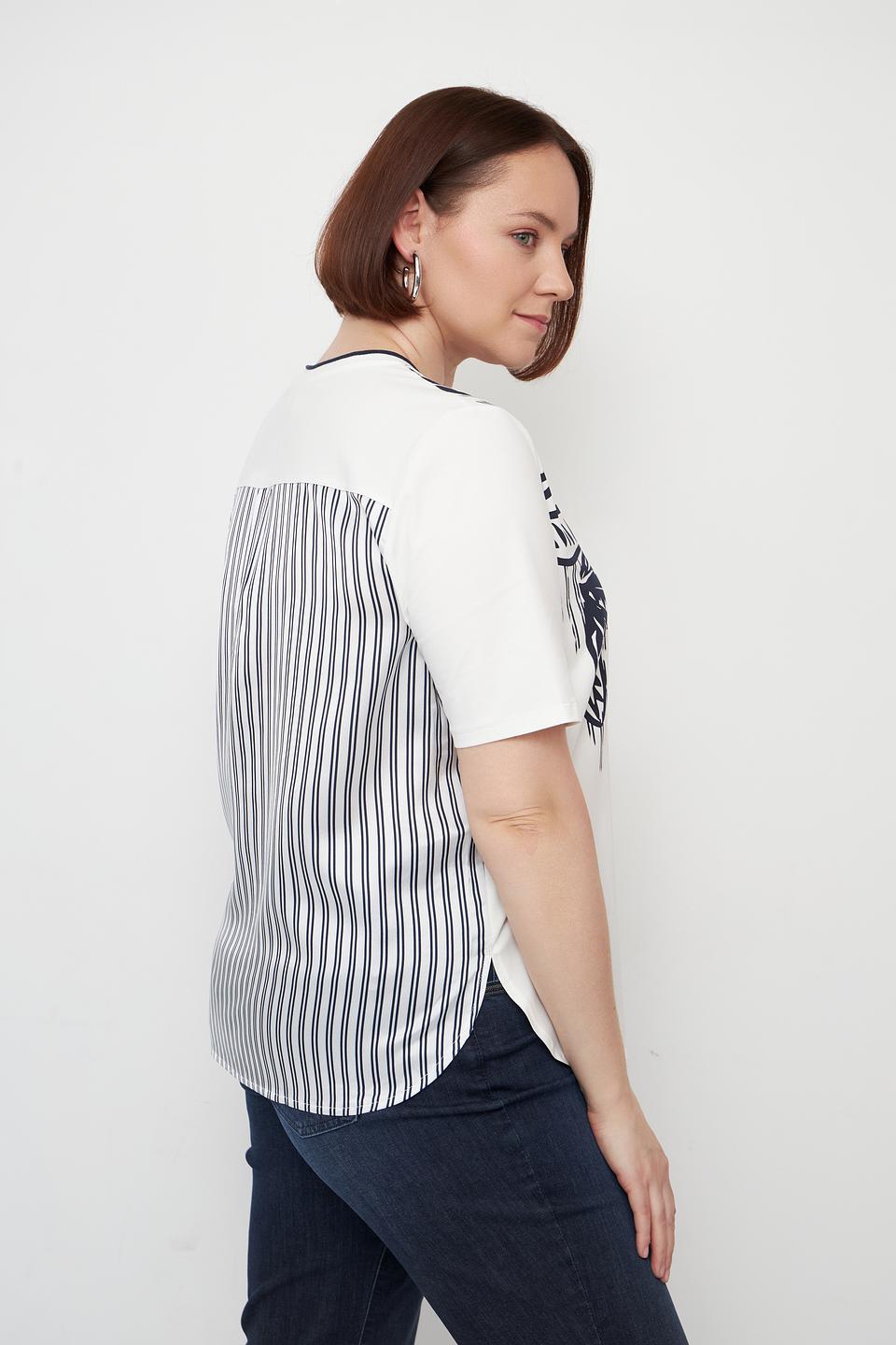 Блуза Lebek с принтом тропических листьев