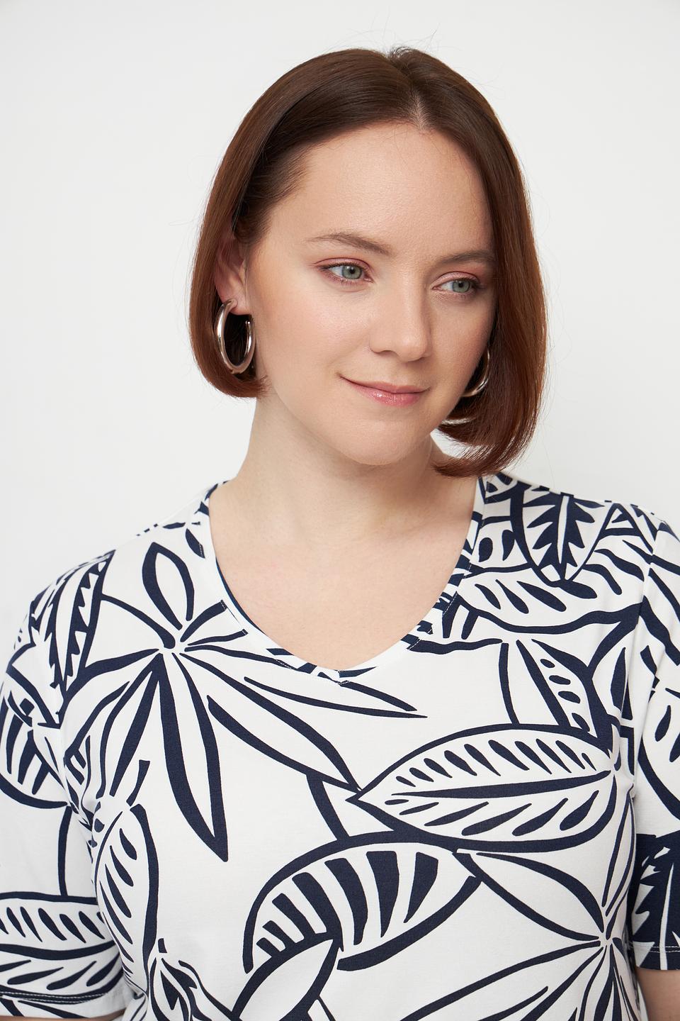 Футболка Lebek с тропическим принтом