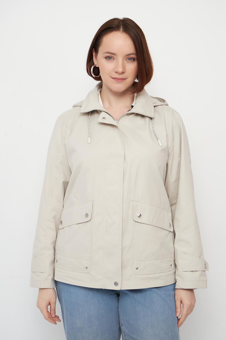 Куртка Lebek бежевая с капюшоном