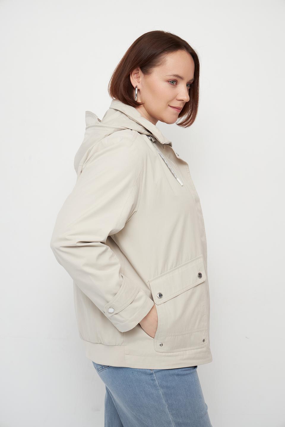 Куртка Lebek бежевая с капюшоном
