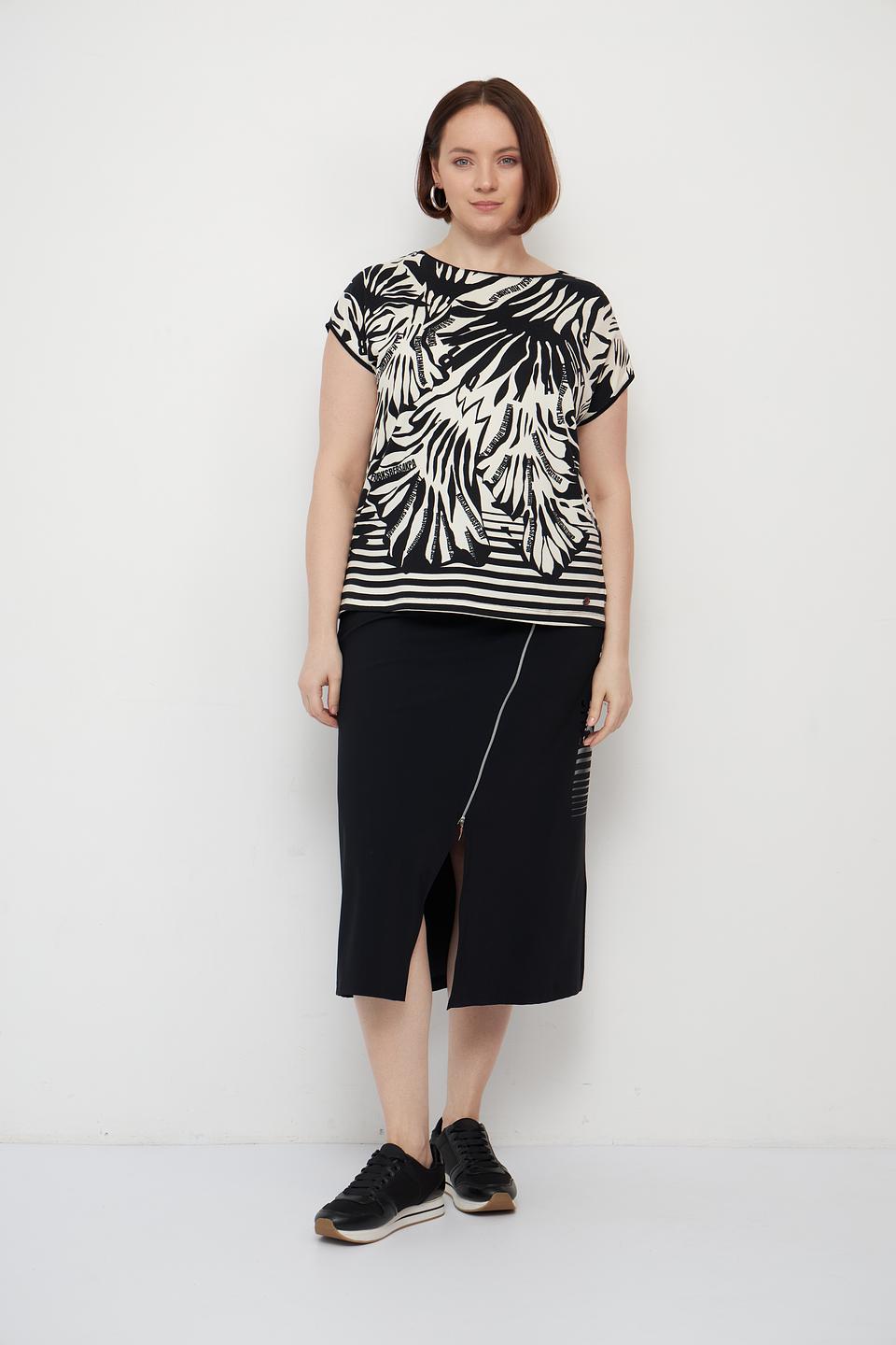 Юбка миди Doris Streich чёрная с разрезом