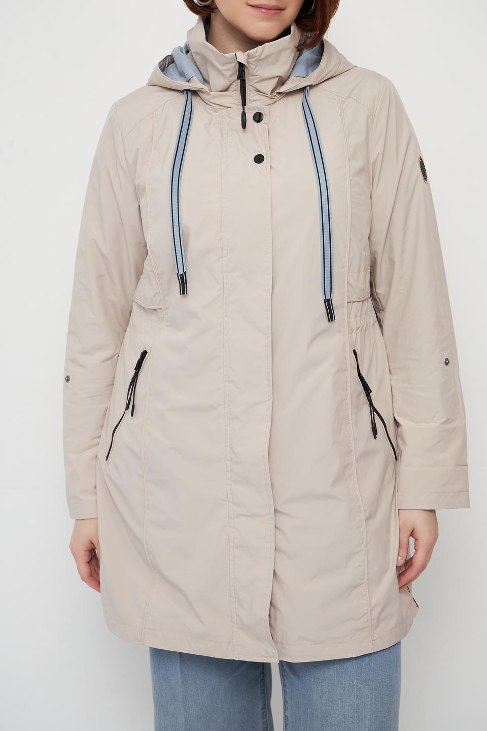 Плащ District бежевый с капюшоном
