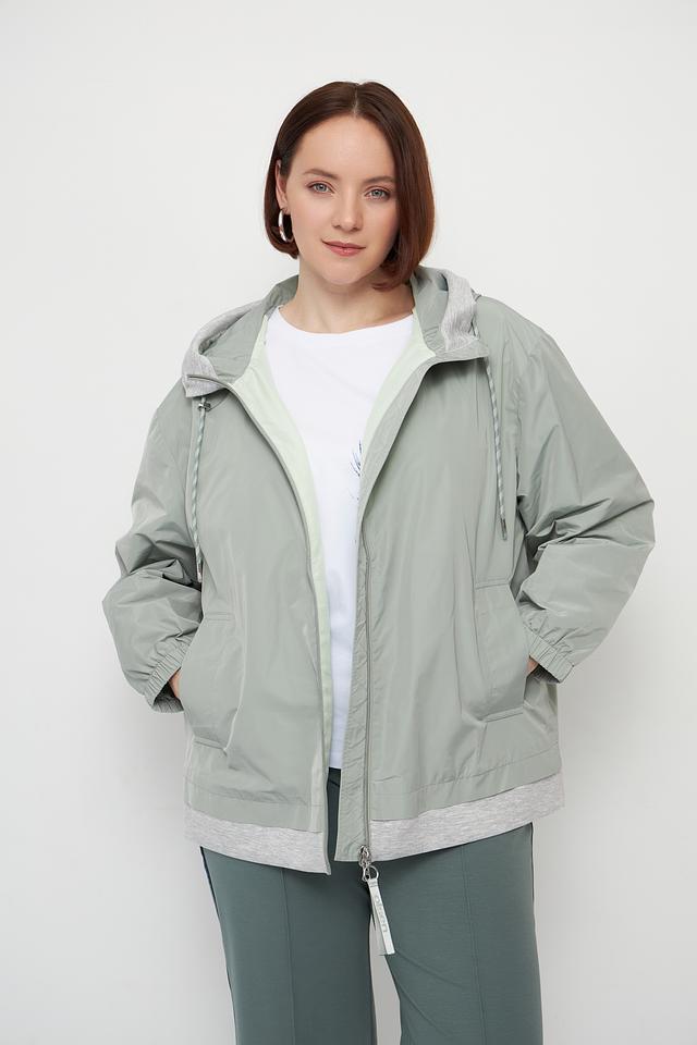 Куртка Olsen светло-зелёная с капюшоном