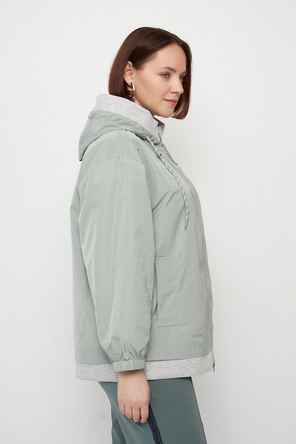 Куртка Olsen светло-зелёная с капюшоном