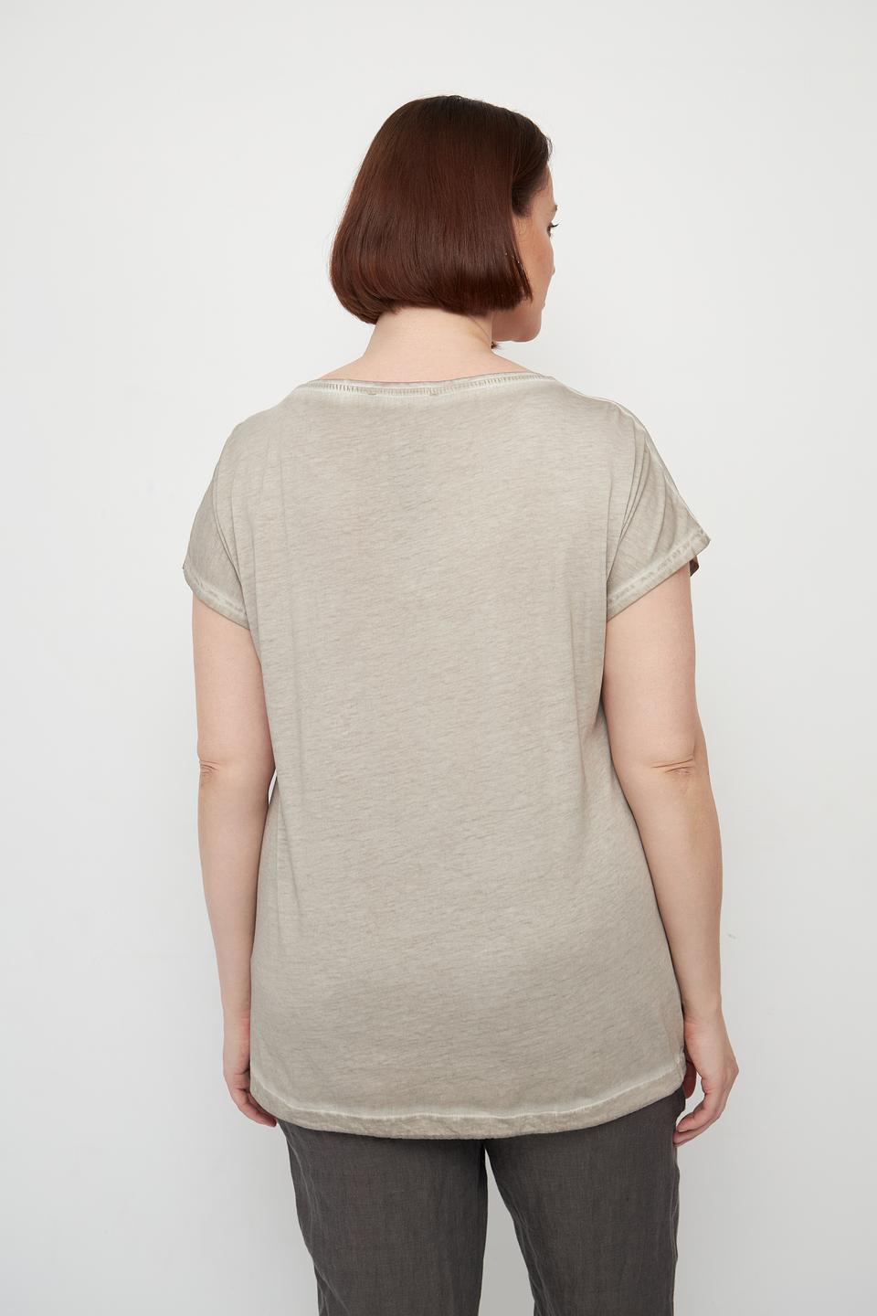 Футболка Doris Streich с принтом бежевая