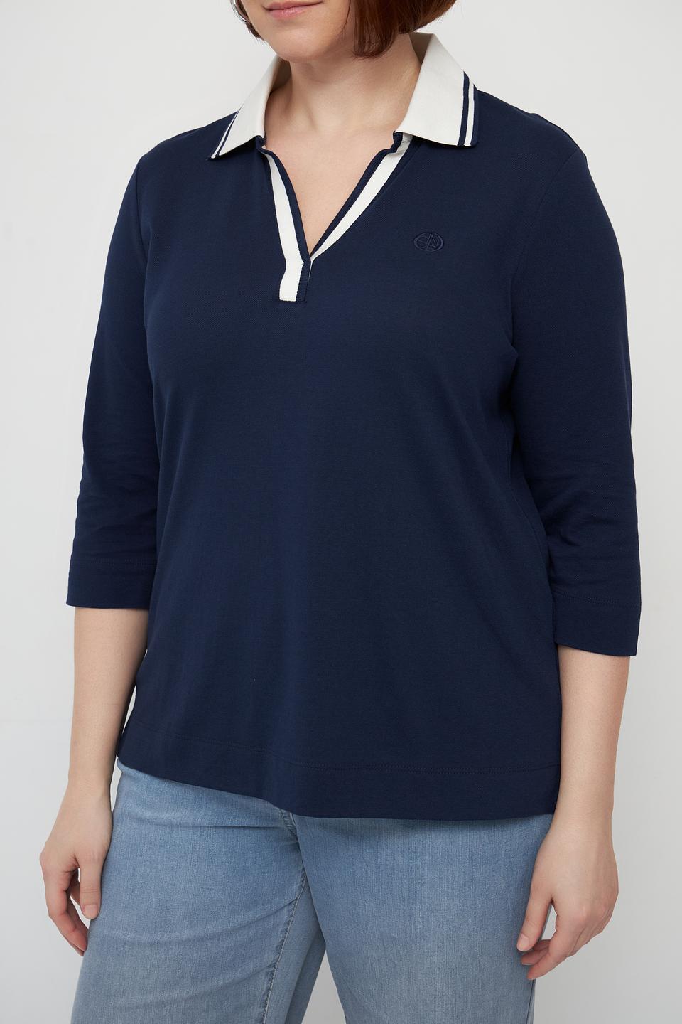 Поло Olsen c 3/4 рукавом, темно-синее